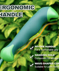 Three-Prong Garden Hand Fork With Carbon Steel Construction And Grip-Friendly Rubber Handle close-up on ergonomic handle