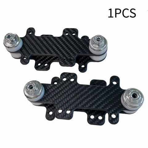 Carbon Fiber Aluminum Alloy Skateboard Adapter Bracket For Land Surfboard, Easy Mount Direct Replacement Spare Part, Built To Last No Fuss Install Heavy Duty Upgrade For Maintenance And Stable Fit On Most Boards, Smooth Install, 1pcs black carbon fiber bracket