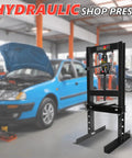 Beefy 6 Ton H Frame Hydraulic Shop Press With Adjustable Floor Stand Height Range Two To Nine Inches And Stamping Plates