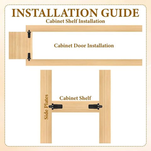 Installation guide for 20 Piece Set Of Black Spring Loaded Cabinet Damper Pins Straight Action Hinge Rods for door repairs.