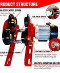 Heavy Duty Electric Trolley For Power Hoist 2200LBS Capacity Fits Two Point Six Eight Inch I Beam Push Geared Overhead Crane Wheel System For PA200 To PA1000 Hoists Great For Gantry Cranes And Warehouses showing product structure with dual-steel wheel design and welded all-steel frame