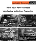 Image showing various applications for Heavy Duty Hydraulic Gear Puller And Bearing Extractor Tool in factories, hydraulic machinery, electrical industry, and hardware.