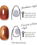 Cat Eye Magnetic Gel Nail Polish Kit With Holographic Glitter Quick Dry Formula styles: Gradation and Crescent Moon Illustrated Guide