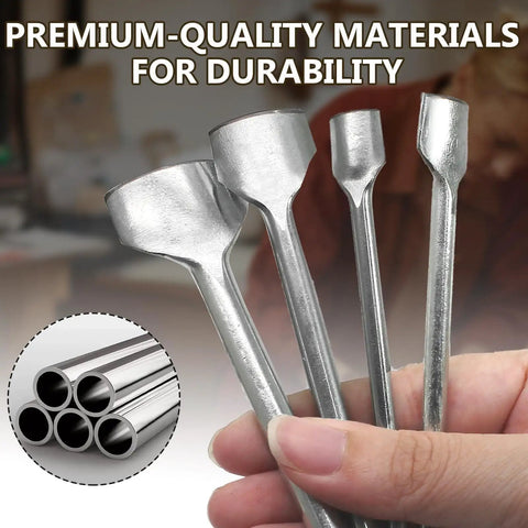 Seven Piece Leather Craft Tool Set With Half Round Arc Shaped Punches For Straps Belts Wallets And Bags DIYers Handwork Pro Grade Leatherworking Kit With Seven Size Range From 10mm To 40mm Durable Steel