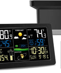 Wireless Outdoor Rain Gauge and Home Weather Station with Indoor Outdoor Display Thermometer Barometer Hygrometer Atomic Clock