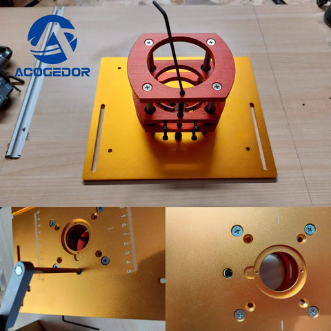 Metal Router System Kit For DIY Router Table Build With Durable Base Plate And 4 Jaw Clamps, Lifter Base Included