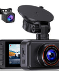 Front And Rear Dash Cam 2.5K Dual Car Camera With 2560x1440 Front And 1080P Rear Night Vision 2 Inch IPS Display