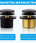 Beefy Brass Bath Tub Drain Kit With Tip-Toe Drain Assembly And Two-Hole Overflow Faceplate In Oil Rubbed Bronze