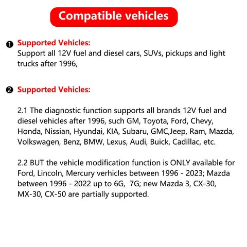 Compatibility list for USB OBD2 Diagnostic Tool With ELM327 Chip Code Reader For Cars And Laptops Read DTCs Live Sensor Data
