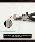 Heavy Duty Eight Inch Auto Glass Running Pliers Featuring Curved Jaws Adjustable Screw And Protective Rubber Tips So You Can Glide Windows In And Tweak Trims Dead Easy With Zero Scratch Drama, shown aligning cut glass.