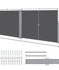 Double Side Patio Shade Awning With Dope Retractable Privacy Screen 236 By 71 Inches dimensions and hardware details