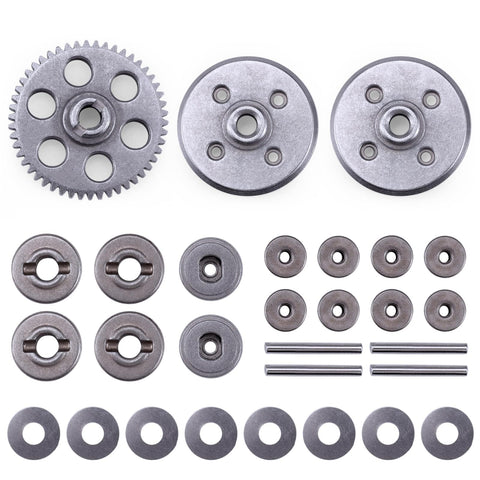 Machined Metal Spur Gear And Diff Pinions And Gears Set For One Sixteenth Scale RC Car 16890A HBX Upgrade M16102 M16103 Beefy Steel All Metal Construction For Precise Shifts And Long Lasting Performance
