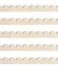 Natural Unfinished Scalloped Wood Trim With Wavy Edges And 10 Small Curves Per Piece, 40x4cm, ideal for DIY upgrades.