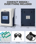 No Sweat Thermal Time Clock For Small Business Crews, Truly No Ink Ribbons Or Network Needed, Drop In Ready Staff Punch Clock with time cards.