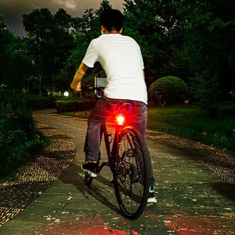 Custom Fit Aluminum Bike Tail Light For Happy E-Bike Offroad MTB Boosts Night Riding Safety with Super Bright Illumination For Urban Commutes and Dark Outdoor Paths