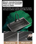 Free Standing Kitchen Sink with Cabinet Drainer & Tap - Bathroom Vani Sink Combo Room tial (60x45x80cm) showing bionic nanotechnology.