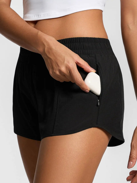 Women’s Running Shorts With Built In Liner And Quick Dry Mesh Lightweight Athletic Gym Shorts With Zip Pocket Low Rise Fit.