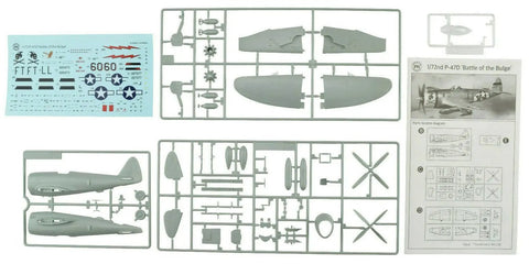 P47D Battle Of The Bulge 1 To 72 Scale Plastic Model Airplane Kit With Roughly 6 Inch Wingspan Highly Detailed Parts Includes Two Decal Sheets