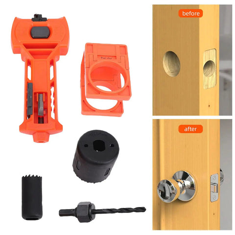 Premium Door Lock Installation Kit With Switchable Blades And Top Chisel Latch Mortise Tool for 1 3/8 to 1 3/4 inch wood doors