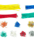 Assorted colorful wires from 840 Piece Jumper Wire Kit With 14 Lengths For Breadboard Prototyping And Solder Circuits, showing variety of lengths and colors