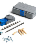 Portable Pocket Hole Jig System With Adjustable Position Sliders And Clamp Adapter For Materials Half Inch To One And A Half Inches Thick Lets You Make Strong Joints At Multiple Angles For Quick Pro Level Woodworking Projects with accessories and storage case