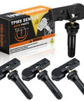 Upgrade Your Ride With This Bulletproof 315 Mhz TPMS Tire Pressure Sensor Set Of 4 Direct Fits Chevy Silverado 1500 Gmc Sierra Cruze Equinox Encore 2007 To 2022 showing sensors and packaging.