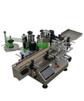 Slick Automatic Desktop Conveyor Bottle Labeler Workhorse High Speed Round Container Labeling Machine with smooth application view.
