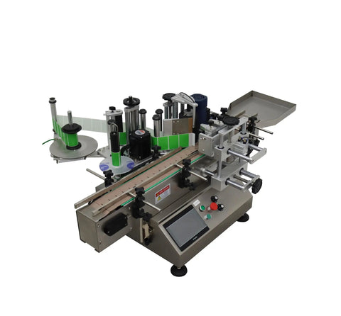 Slick Automatic Desktop Conveyor Bottle Labeler Workhorse High Speed Round Container Labeling Machine with smooth application view.