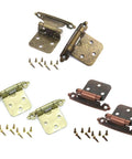 Two Pack Antique Kitchen Cabinet Hinges Self Closing Overlay Flush Mount with screws for kitchen cabinets and cupboard doors