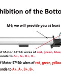 Exhibition of the bottom view of 1200mm Travel Ball Screw Linear Guide Slide with RM1610 SFU1610 and Nema 17 Stepper.