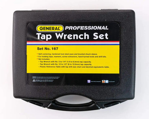 Case for Two Piece Tap Wrench Set With Sliding T Handle And Reference Table For Zero To One Half Inch Taps Ideal For Precise Threading