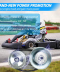 Mini go-kart on track with enhanced 30 Series Torque Converter Kit parts, focus on Three Quarter Inch Driver and Chain Drive Pulley Set for Predator 212cc.