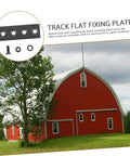 Barn Door Track Connector Kit One Set Joint Plate For Seamless Installation beside red barn and trees