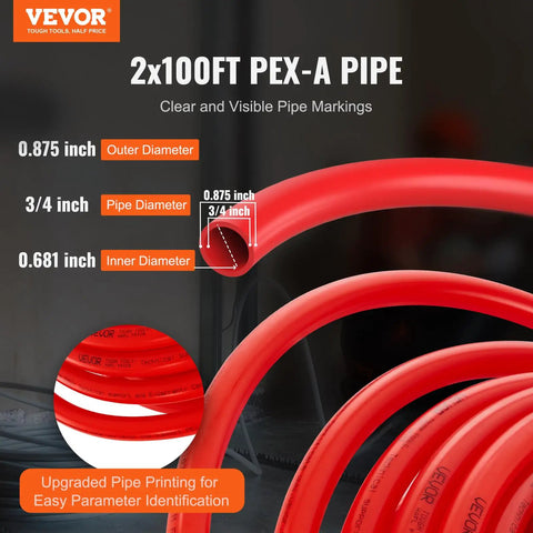 Three Quarters Inch PEX A Flexible Tubing For Potable Water Two Hundred Feet Non Oxygen Barrier For Hot And Cold Water