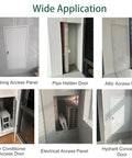 Tough As Nails Aluminum Wall Access Panel And Heavy Duty Hidden Service Door For Air Conditioning And Plumbing Repairs in various installations.