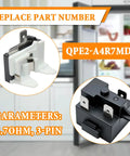 Refrigerator Freezer PTC Start Relay And Overload Protector Kit Replacement For QPE2 A4R7MD3 Compatible With Midea LG