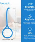 Clear Aligner Removal Tool For Braces Retainers And Dentures Hygienic On The Go Orthodontic Cleaner And Remover Key Portable 2 Pack Blue Dental Grade For Easy Travel And Everyday Use, 3-inch blue plastic tool