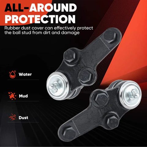 Lower Ball Joint Kit For Ford Focus 2004 To 2011 Replacement Direct Fit With Steel Control Arms Easy Install Premium Suspension Repair Replaces Worn Joints And Improves Steering Handling And Ride Quality, black steel joints with dust cover