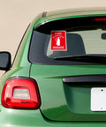 Installed 10 Pack Fire Extinguisher Signs Vinyl Decals 6 By 4 Inch Self Adhesive on car rear window for trucks equipment offices business.