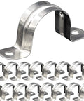 30-pack stainless steel 1-1/2 in pipe strap U-bracket clamp with two mounting holes