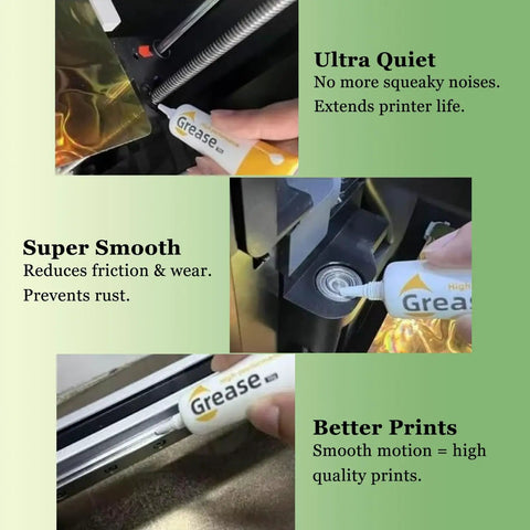 5 Pack 3D Printer Lubricant Kit Grease For Optical Axis And Gears Lube Up For Smooth Motion Includes Five Applicators Wide Compatibility With Bambu Lab X1 X1C P1P P1S A1 Mini Kobra 2 Neptune 4 Ender 3 V3 KE V3 CR10 SE on printer rails