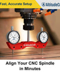 Pro Grade Dope Mill And Lathe Tramming System With Dual 0.001 Inch Dial Indicators, 1/4 Inch Shank CNC Router Calibration Tool on mill