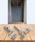 Stainless Steel Tube Well Lock With Key Security Bolt For Fire Escape Doors Includes Fixing Bolts And Escutcheon Plates Silver Iron Finish