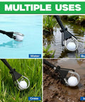 Telescoping Golf Ball Retriever With Fifteen Foot Reach Lightweight Aluminum Shaft For Water Hazards Easy Bag Storage Quick Ball Pickup Grab Balls In Style With This Pro Grade Golf Accessory retrieving golf balls from water, bushes, grass, and mud