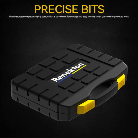 Carrying case for Torx Bit Socket Set And External Star Socket Set, 60-Piece, 1/4 3/8 1/2 Inch Drive, black with yellow handle.