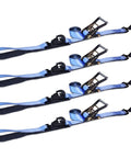 Heavy Duty Snap Hook Ratchet Straps 2 Inch By 114 Inch Axle Tie Down Set With 3300 Pound Safe Working Load 4 Pack Blue Beefy Cargo Lashing Straps For Trucks Trailers SUVs