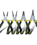 7 Inch Snap Ring Pliers Set Four Piece Circlip Pliers Kit With Straight And Bent Jaw Internal And External Rings Pro Grade Heavy Duty Tool