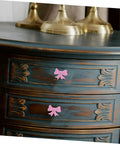Super Dope Pink Bow Cabinet Pulls Pack Eight Piece Alloy Dresser Knobs For Girls Bedroom Refresh on vintage dresser drawers.