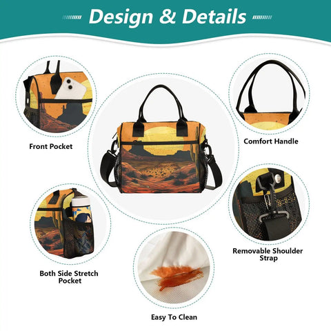 Design details of Insulated Lunch Tote Bag For Outdoor Picnics And Camping Cooler Bag With Detachable Shoulder Strap Reusable