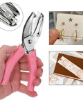 Star Shaped Hole Puncher With Soft Grip Handle Metal Single Hole Punch For Crafts Scrapbooks And Tags Durable Dope Pink Tool